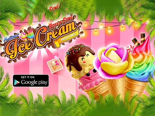Summer Rose Cone Ice Cream: Floral Scoop Lab